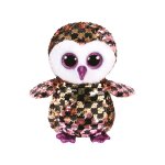 Flippables small - peluche sequins checks le hibou 15 cm