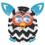 Furby boom - black white zigzag stripes