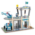 Hape - station de police en bois deux niveaux avec cellule de prison figurines et accessoires 3 ans et ...