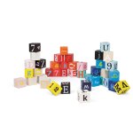 Janod kubix - 40 cubes bois lettres + chiffres