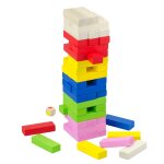 Jeu de construction en bois : tour folle colore