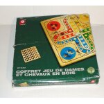 Jeu de dames et chevaux en bois coffret pintoy vintage