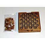Jeu d'�checs en bois petit modele voyage pions peints des symboles