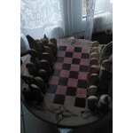 Jeu d'checs chessy game en pierre de m'bigou ou mbigou du gabon