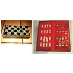 Jeu d echecs nacre echiquier dame pliant marqueterie 32 figurine os exotic sculptur damier original art ...