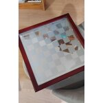 Jeux echecs plateau verre boite en bois complet Jeux echecs plateau verre boite en bois complet