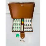 Jeu de mah - jong mallette de voyage ¿ coffret ancien avec tuiles, jetons et d�s