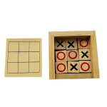 Jeu de morpion en bois, plateau interactif pour r�unions de famille, divertissement amusant, design compact, ...