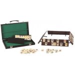 Jeu de societe mallette de jeu rummy en simili cuir avec 106 pions et 4 chevalets - nouveaute
