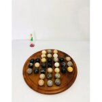 Jeu de solitaire Ø 30 cm � billes en marbre et granite