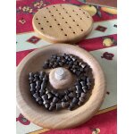 Jeu du solitaire en bois 13 cm de diam�tre pions en bois egalement