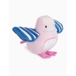 Kimbaloo - doudou petit oiseau rose aile bleu
