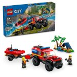Lego city - le camion de pompiers 4x4 et le canot de sauvetage - 60412