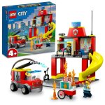 Lego city - la caserne et le camion des pompiers - 60375