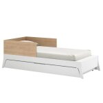 Lit bb combin et evolutif blanc et bois 70x140 cm