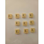 Lot de 10 lettres  ; e ; - jeu de scrabble vintage