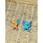 Lot 2 figurines souris attrap'souris elefun & friends (bleue et orange) - pi�ces de rechange