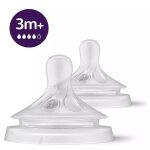 Lot de 2 t�tines natural 3. 0 3 mois + d�bit moyen - philips avent