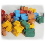 Lot de pices puzzle bois - lettres