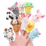 Marionnettes a doigts animaux de la ferme zoo peluches jouets histoires du soir contes fables f�te gar�ons ...