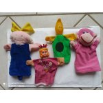 Marionnettes le singe, la petite fille, la banane, le roi Marionnettes le singe, la petite fille, la banane, le roi