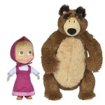Masha et michka poupee masha 23 cm + peluche michka 43cm