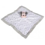 Minnie la souris : grand doudou plat lange blanc et gris 39 x 39 cm - peluche disney pour enfant et bebe ...