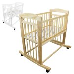 Monsieur bb ® berceau 40 x 80 cm - mode bascule ou roulette - bois naturel