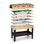 Oneconcept game - star table multijeux 37 jeux babyfoot billard shuffleboard mdf