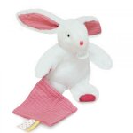Pantin lapin avec doudou rose litchi