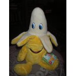Peluche banane a demi epluche pour jouer et cliner de marque play tive junior , coloris jaune et blanc ...