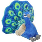Peluche ck - mini paon de 20 cm bleu