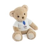 Peluche doudou et compagnie ours equipe de france beige