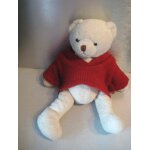 Peluche doudou ours et son pull rouge doudou et compagnie 24 cm