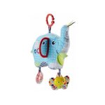 Peluche elephant d activites bleu 20 cm fisher price : textures variees, hochet, miroir, grelot - eveil ...