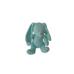 Peluche lapin 25 cm ¿ nicotoy simba toys ¿ turquoise avec empreinte de patte brode sous les pieds ...