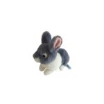 Peluche lapin gris bleut� blanc comme neuf gipsy