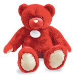 Peluche ours 120 cm rubis - doudou et compagnie