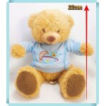 Peluche ours brun avec sweat capuche bleu - 25cm