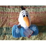 Plaid bleu avec flocons de neige 100 x 120 cm maintenu roul� par la peluche de olaf reine des neiges ...