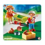 Playmobil city life 4349 - enfants avec chariot et petits animaux