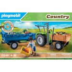Playmobil country 71249 - tracteur avec remorque