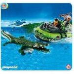 Playmobil wild life 4446 - braconniers et aroglisseur avec alligator