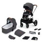 Poussette kinderkraft everyday + nacelle - dark grey / chssis silver