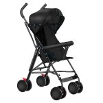 Poussette l�g�re pour b�b�, poussette de voyage avec dossier, poussette compacte - noir