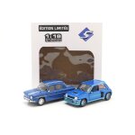 Renault 5 turbo 1984 + 8 gordini 1100 1967 bleu solido pack s180005 1 / 18 metal - solido