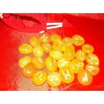 Runes en pierres semi - prcieuse onyx jaune - 25 runes, voyance esotrisme