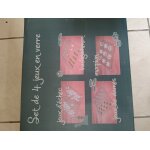 Set de 4 jeux en verre; dames + echecs + morpion + backgammon. cmp. Set de 4 jeux en verre; dames + echecs + morpion + backgammon. cmp.