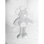 Sucre d'orge souris blanche grise couronne argent doudou etoile 29cm doumou
