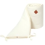 Tour de lit b�b� universel en gaze de coton ecru 210x30 cm